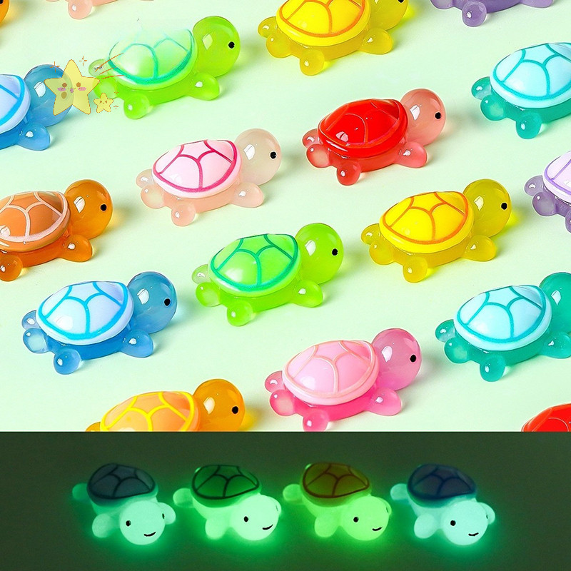 [JBTH] 6/10 ชิ้น Mini Luminous Turtle Home Decor ภูมิทัศน์งานฝีมือเรซินเต่าเรืองแสงสวนปลา Miniatures เครื่องประดับตกแต่ง [JB]