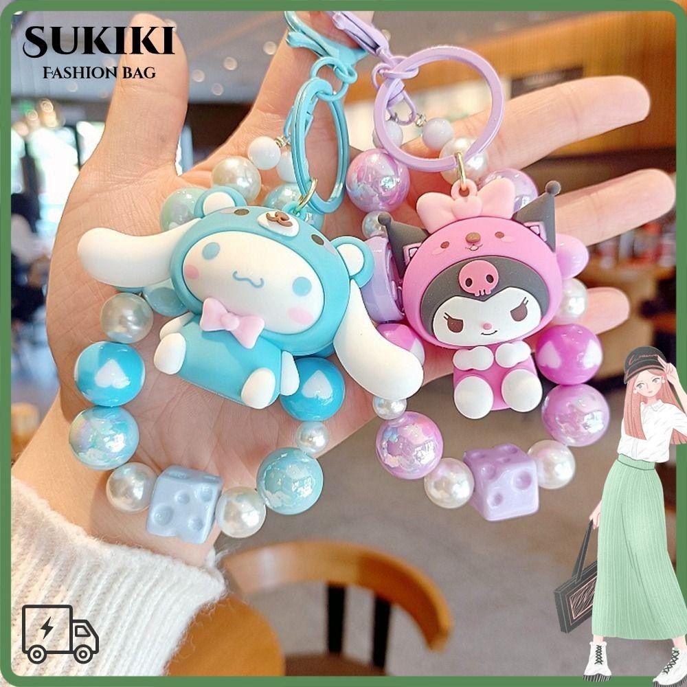 Sukiki Sanrio พวงกุญแจ, อุปกรณ์เสริมกระเป๋า PVC Hello Kitty พวงกุญแจ, จี้ Kawaii Hello Kitty Kuromi พวงกุญแจรถกระเป๋ากุญแจ