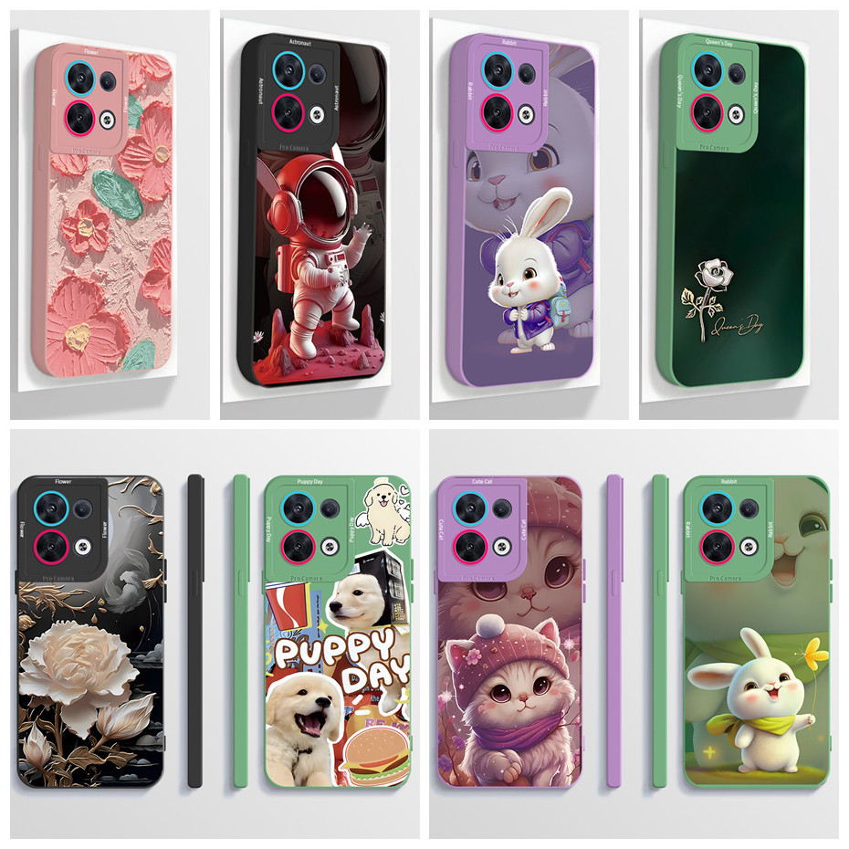สําหรับ OPPO Reno 8 Reno8 Pro Plus Pro + 5G เคสโทรศัพท์สุนทรียศาสตร์การ์ตูนนักบินอวกาศ Matte TPU ซิลิโคนฝาครอบกันกระแทกแขนป้องกัน