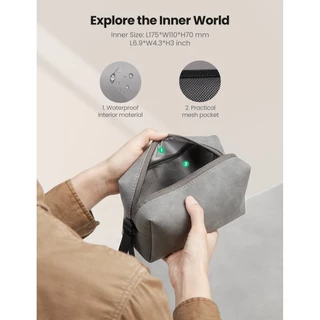UGREEN รุ่น LP285 กระเป๋า Digital Storage Leather Bag, กระเป๋า อเนกประสงค์ แบบแข็ง Electronic Accessories Gadget Organiz