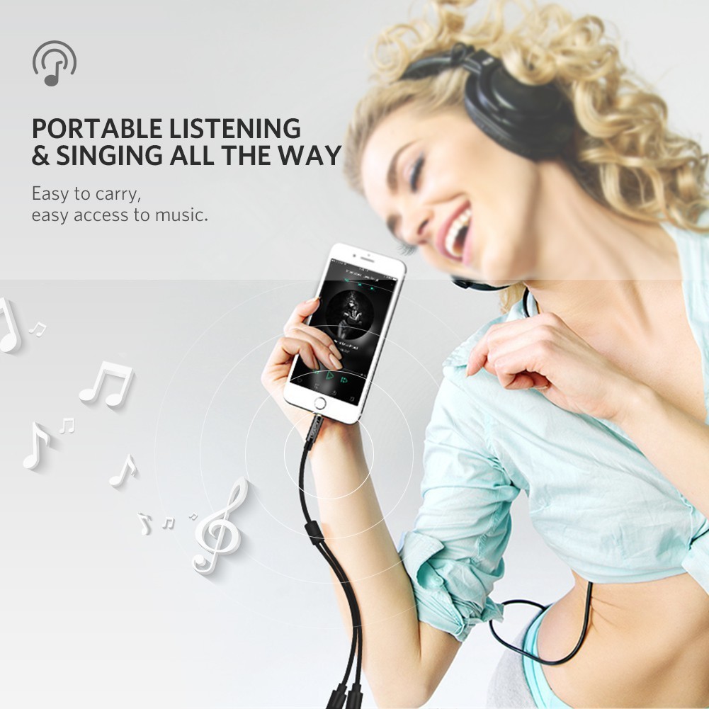 UGREEN รุ่น AV141 สายAUX3.5 Splitter แยกเสียงและไมค์ AUX3.5 Male to 2 Female