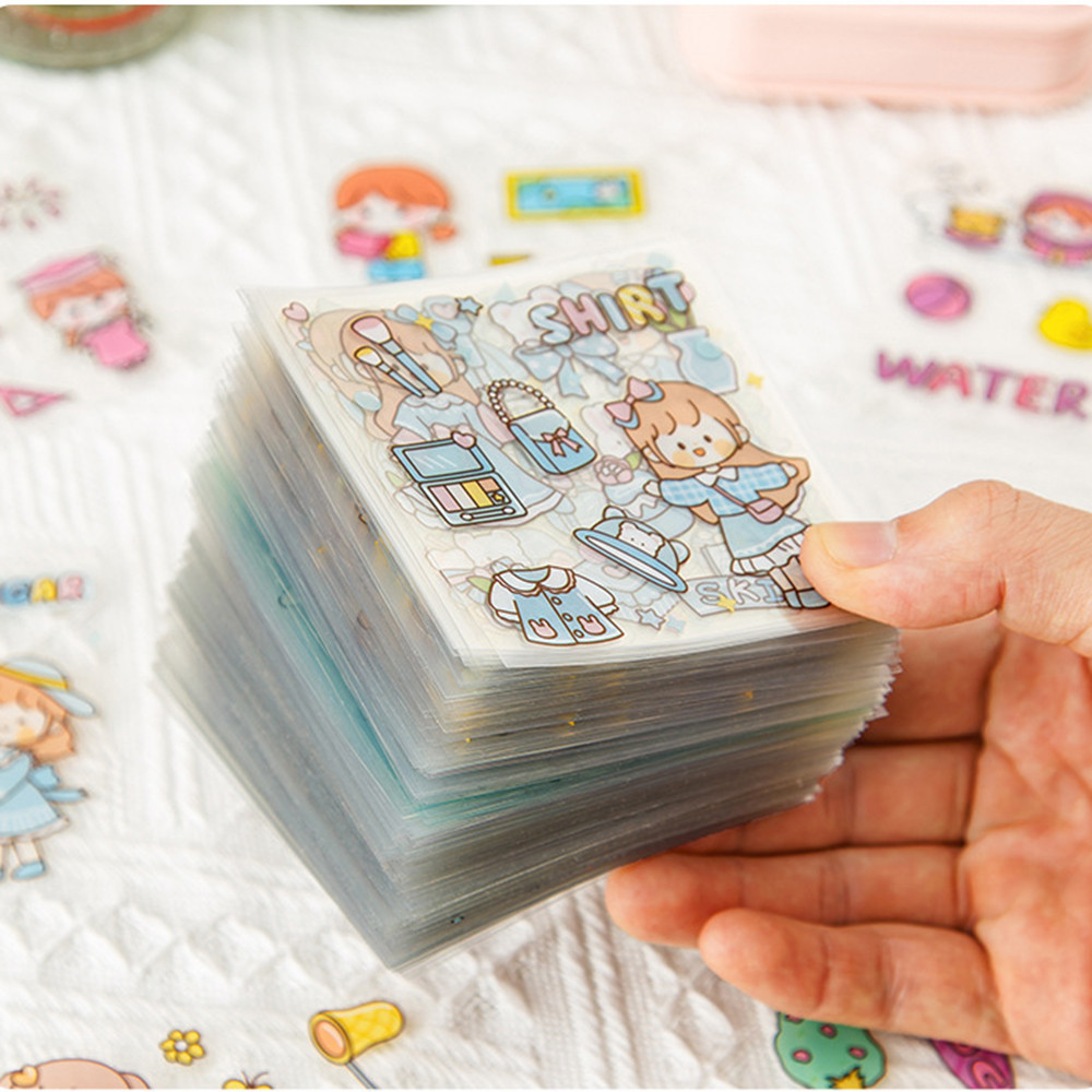 100แผ่นการ์ตูนสัตว์เลี้ยงสติกเกอร์กันน้ํา ทําเอง ไดอารี่คู่มือสติกเกอร์ตกแต่งเครื่องเขียน