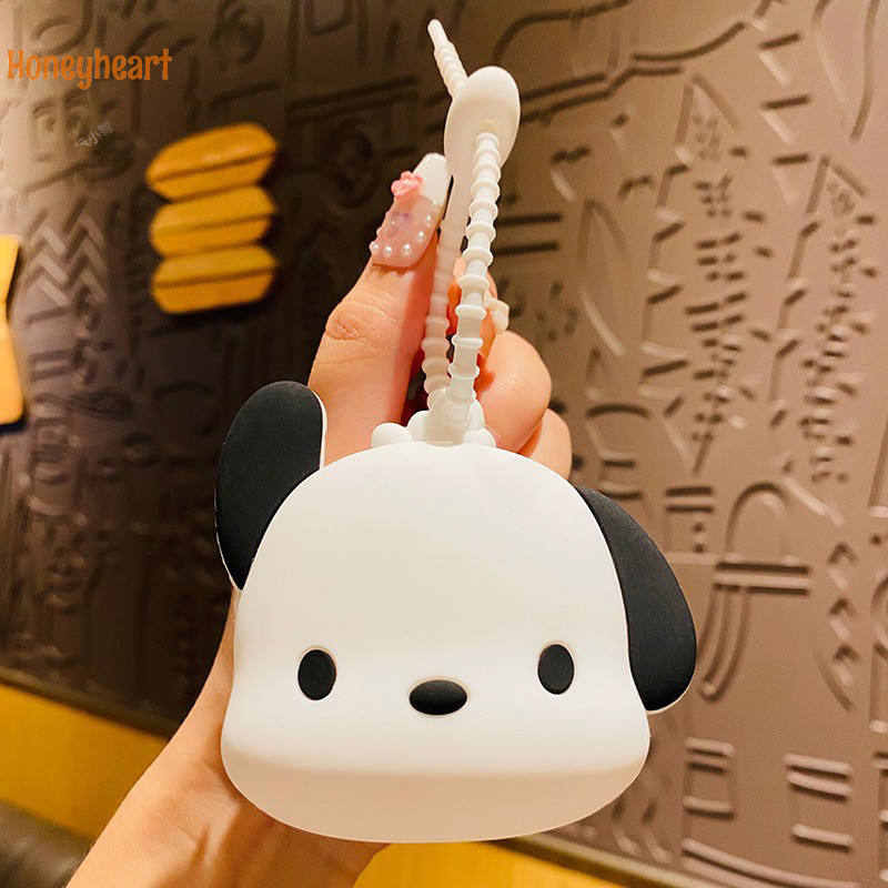 <Honeyheart> Sanrio Mini Silicone Bag Pendant Coin Holder Cartoon Purses Headphone Storage Bag Nice