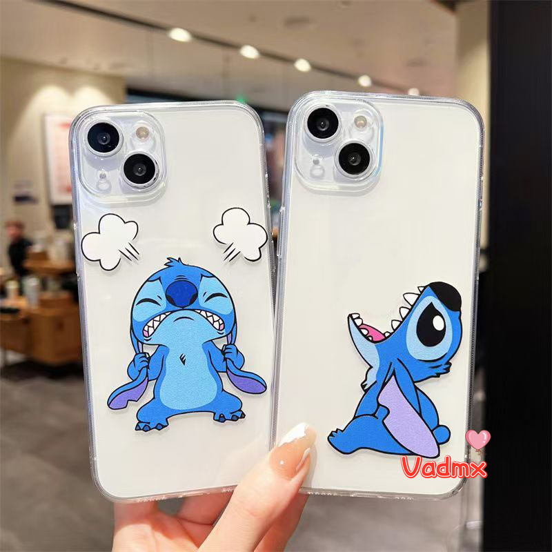 การ์ตูนน่ารักstitchเคสโทรศัพท์สําหรับiphone 16 15 Pro Max 14 Plus 13 12 Mini 11 Pro Max X XR XS Max 8 7 6 6s Plus SE2 SE3 ปลอกโปร่งใสนุ่มAnti-fall Clear Cover
