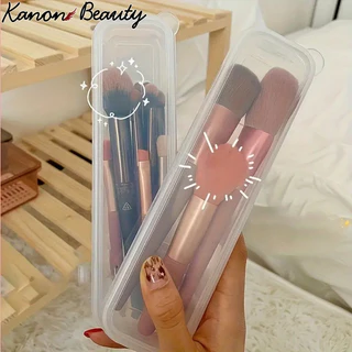 กล่องเก็บแปรงแต่งหน้าโปร่งใสที่ใส่ปากกาพลิกพลาสติกกล่องเก็บแบบพกพาสําหรับแปรงแต่งหน้าดินสอเขียนคิ้วแปรงสีฟันอเนกประสงค์เดินทางจัด