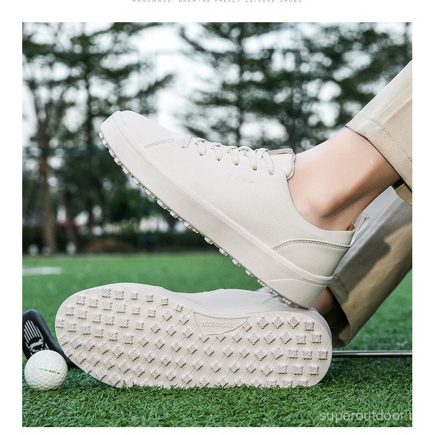 คู่รองเท้ากอล์ฟผู้ชาย2024ลื่นสบายกลางแจ้งกอล์ฟฝึกอบรม spikeless สบายๆที่เดินทางมาพักผ่อนเดินกอล์ฟรองเท้าผ้าใบผู้หญิง gdey