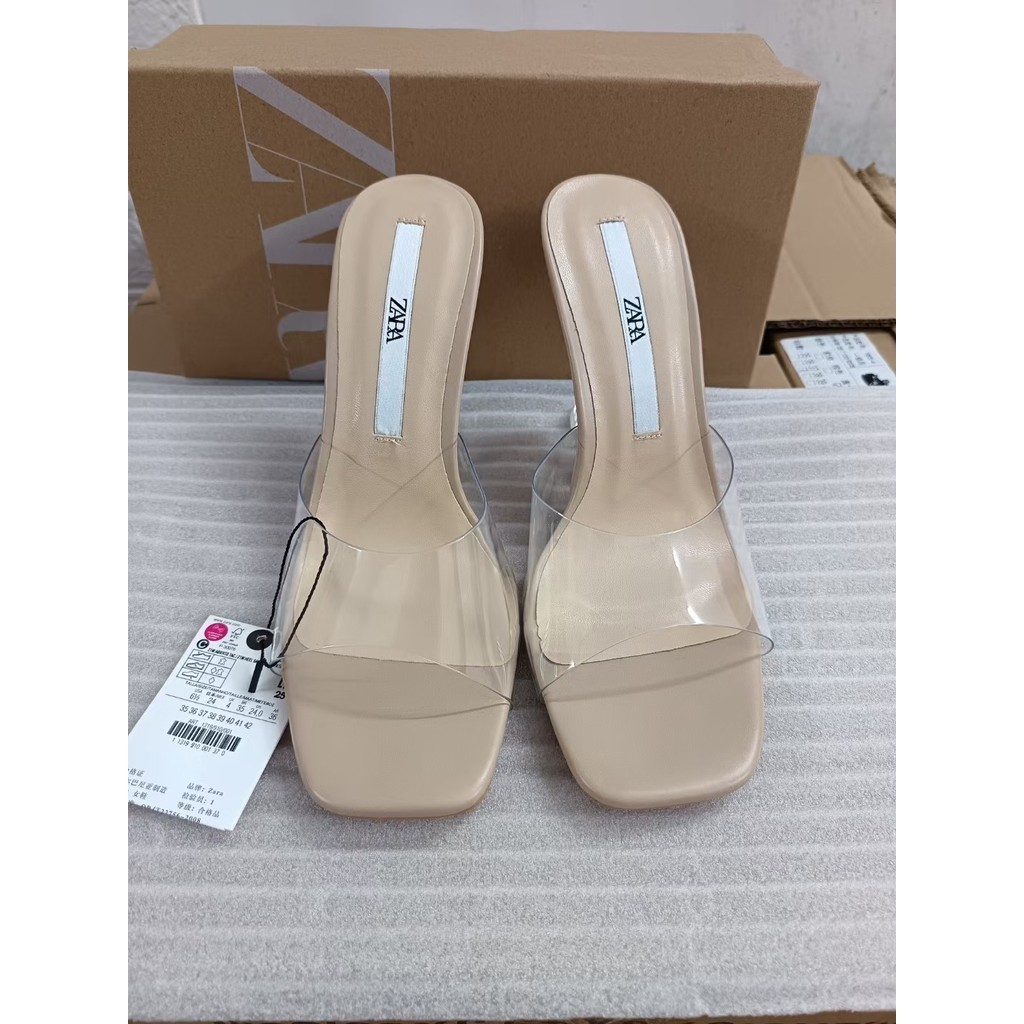 ZARA ซาร่า สันทนาการรองเท้าแตะสําหรับผู้ใหญ่สําหรับผู้หญิง/เหมาะสําหรับกลางแจ้งและในร่ม/รองเท้าส้นแบน/รองเท้าแตะพิมพ์ลายตัวอักษรแบบแ