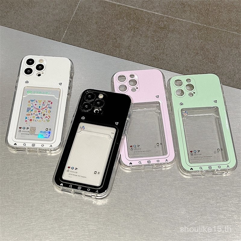 Ins ทวีตรูปภาพยอดนิยมสำหรับ iphone15ซองใส่การ์ดเคสใสนิ่มกันกระแทกป้องกันกล้องแบบหุ้มทั้งเครื่อง-iphone11/12/13/14/15 /pro/MAX/7/8 /plus/x/xs/xr/se2020