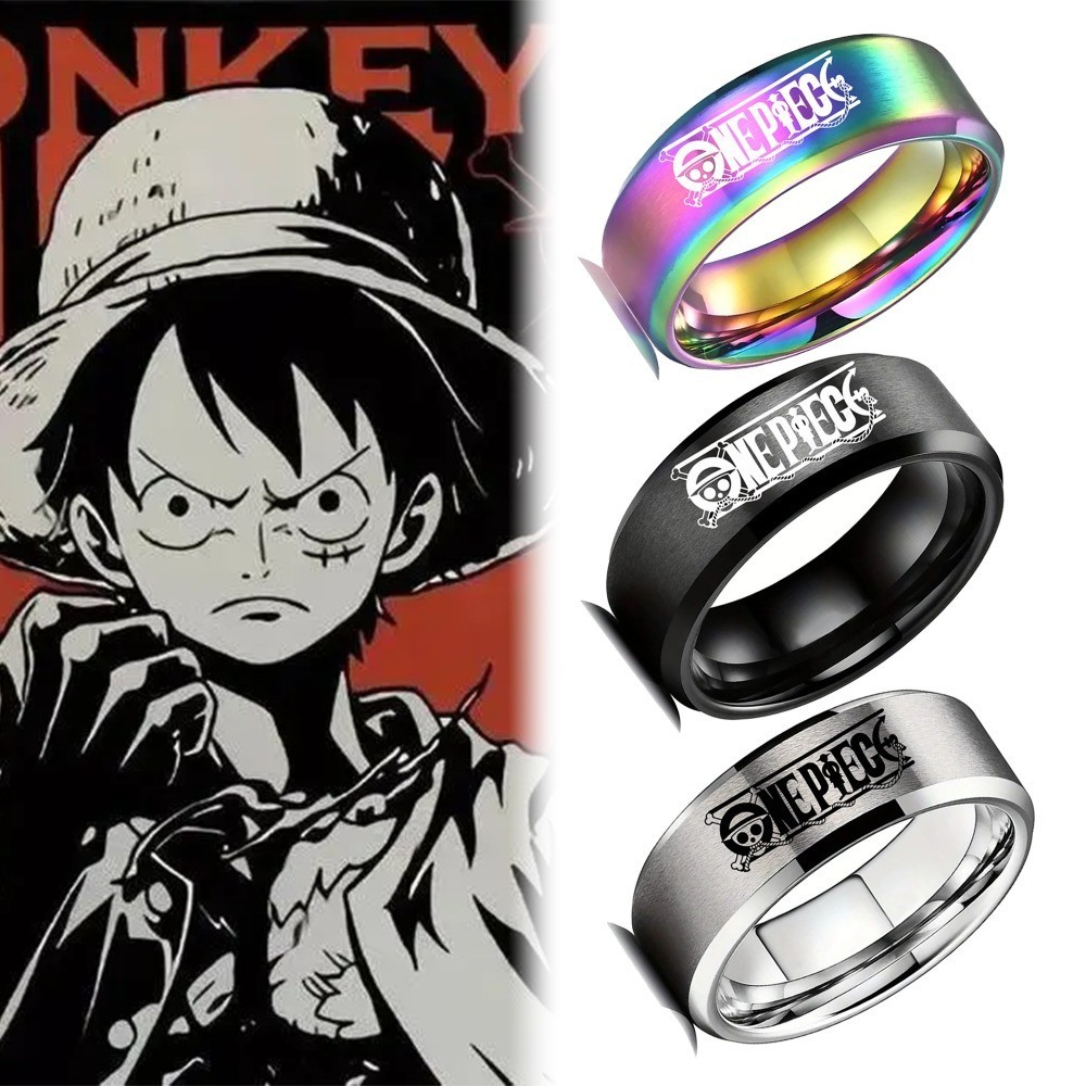 อะนิเมะ One Piece แหวนกฎหมาย Trafalgar Luffy Zoro Ace สแตนเลสฮาโลวีน Man ผู้หญิงคอสเพลย์แฟชั่นอุปกรณ์เสริมของขวัญ