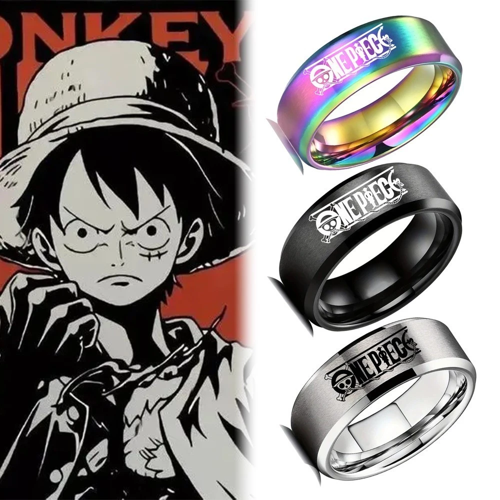 อะนิเมะ One Piece แหวนกฎหมาย Trafalgar Luffy Zoro Ace สแตนเลสฮาโลวีน Man ผู้หญิงคอสเพลย์แฟชั่นอุปกรณ์เสริมของขวัญ