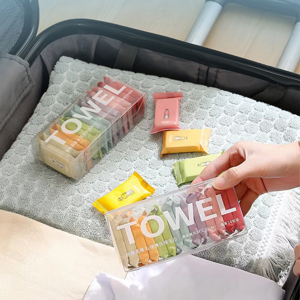 ผ้าขนหนูอัดเม็ด ผ้าพกพา 24x30cm ทิชชู่อัดเม็ด ผ้าอเนกประสงค์ แบบใช้แล้วทิ้ง เหมาะสำหรับพกพา - รูปที่ 7