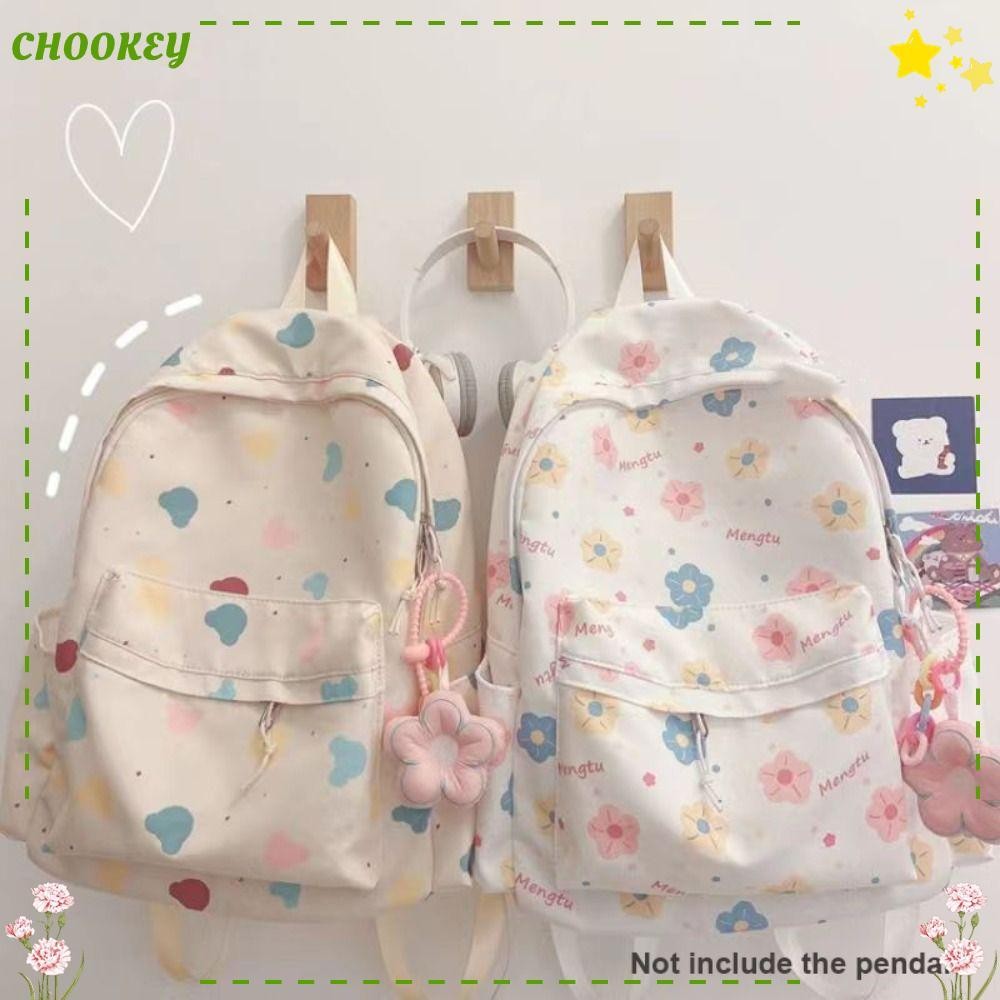 Chookey กระเป๋าเป้สะพายหลัง ผ้าโพลีเอสเตอร์ พิมพ์ลายการ์ตูน น้ําหนักเบา จุของได้เยอะ ทนต่อการสึกหรอ สําหรับนักเรียน เดินทาง
