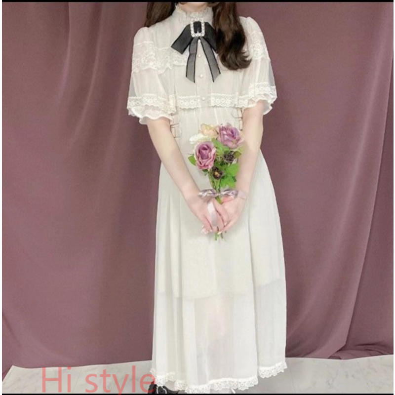 Rojita Jirai kei Lizlisa dupes เสื้อลูกไม้ เข็มกลัดครึ่ง ข้อมือ ลูกไม้สองชั้น 1233 จั๊มสูท