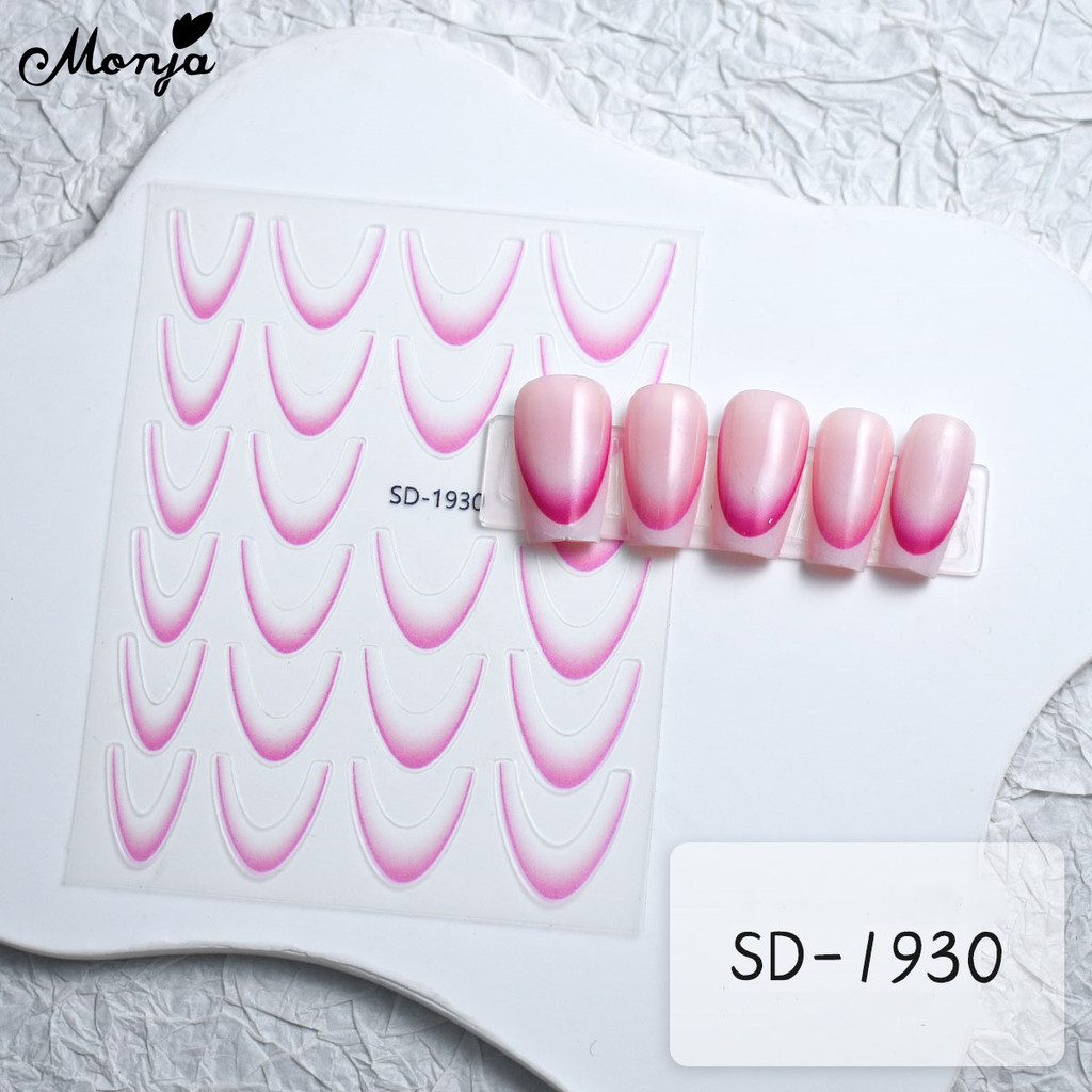 Monja สติกเกอร์นูน3D สติ๊กเกอร์ติดเล็บนูนสติกเกอร์เล็บที่มีสีสันกาวด้วยตนเองเล็บตกแต่งเล็บ - รูปที่ 5