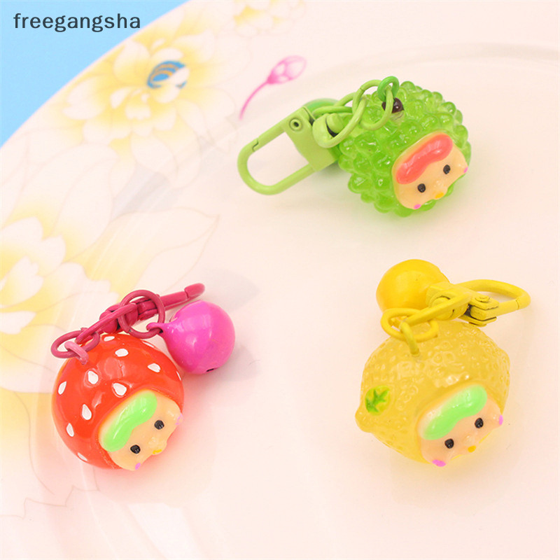 [FREG] 1 ชิ้นเรซิ่นการ์ตูนส่องสว่างผลไม้สามมิติ DIY พวงกุญแจที่เก็บกุญแจเครื่องประดับกระเป๋าเป้สะพายหลังรถจี้เดสก์ท็อปตกแต่ง FDH