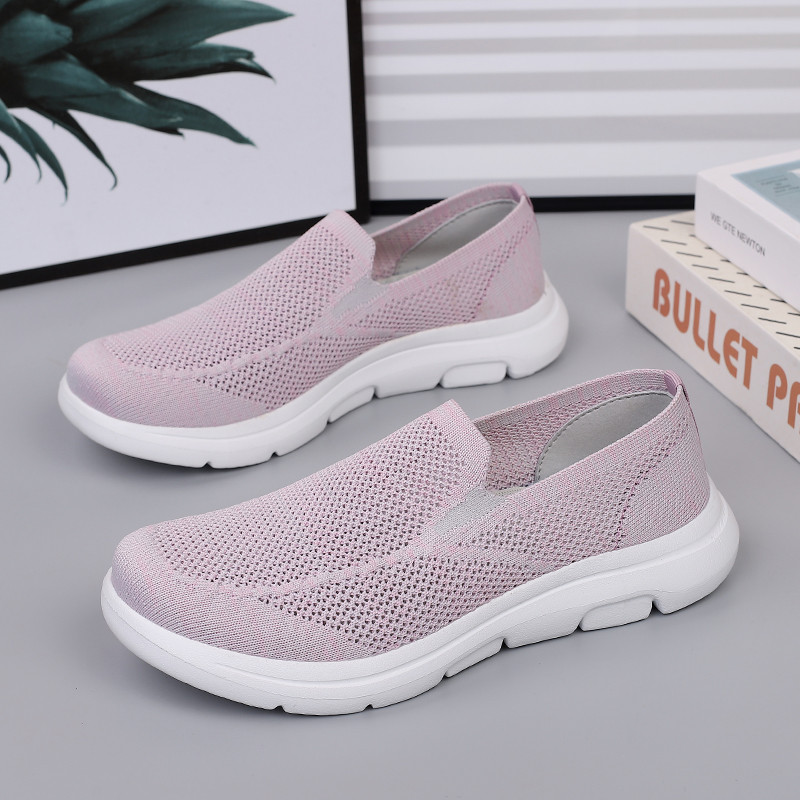 Ize 35-48 ผู้หญิงผู้ชาย Breathable ถักรองเท้าสบายๆ slip-On Flats น้ําหนักเบาลื่นพร้อมสต็อกจัดส่งฟรี