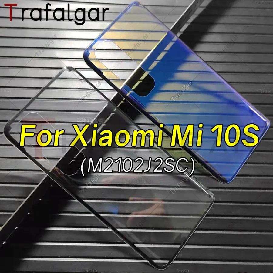 กระจกโปร่งใสแบตเตอรี่ฝาหลังสําหรับ Xiaomi Mi 10S 5G ด้านหลังแผงประตูเปลี่ยน + สติกเกอร์กาว M2102J2SC