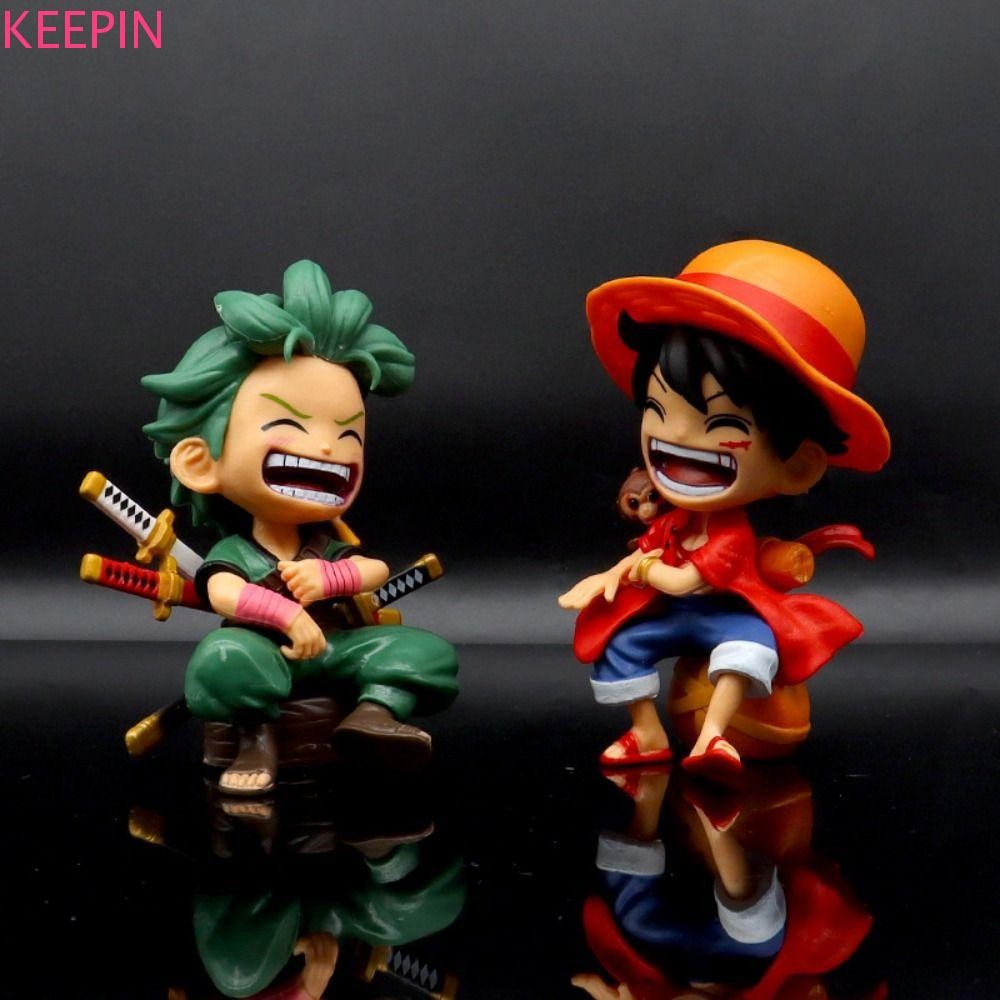 Keepin Luffy อะนิเมะตัวเลข,มังงะ Figurine Animation Peripheral Monkey D LuffyFigures,น่ารัก PVC รุ่น Q รูปปั้นอะนิเมะ Nautical King Action Figure Desktop Decor