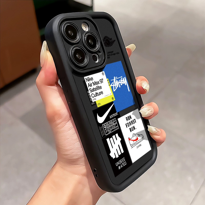 Nike ล่าสุดซิลิโคนแฟนซีกรณี HP OPPO A5i A3x A3 A3s A60 Fullcover A3 Pro 5G Reno 11 11F Cowok A03s A5