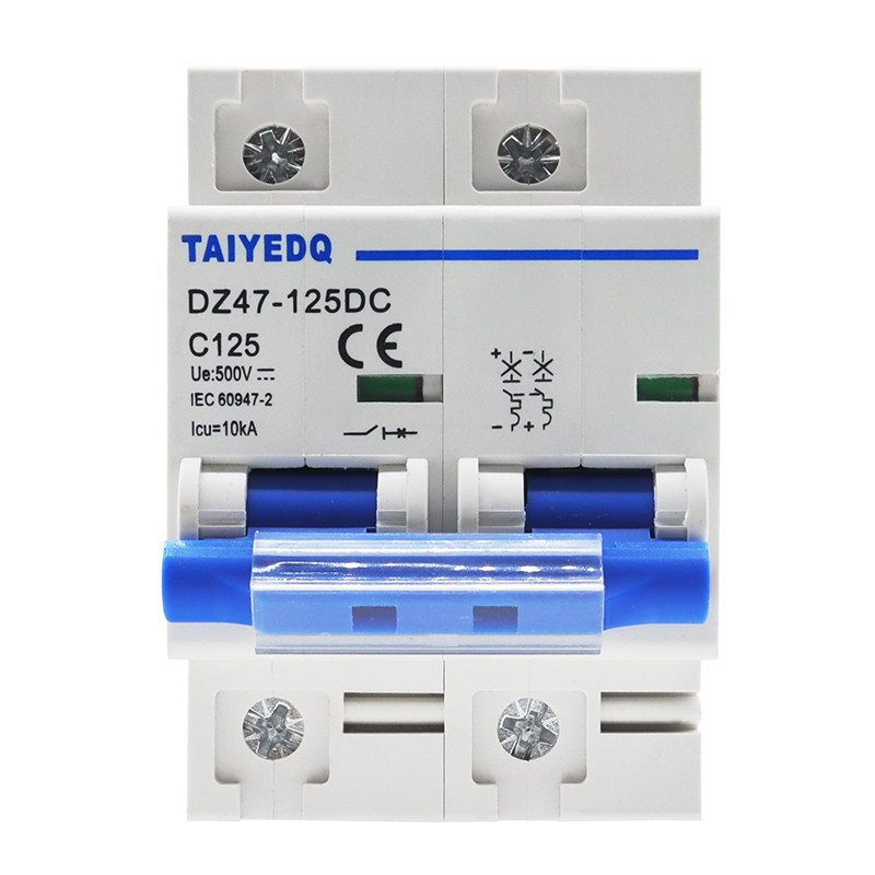 2P 80A 100A 125A DC Circuit Breaker 500V Circuit Breaker Solar Cells RV ระบบแบตเตอรี่