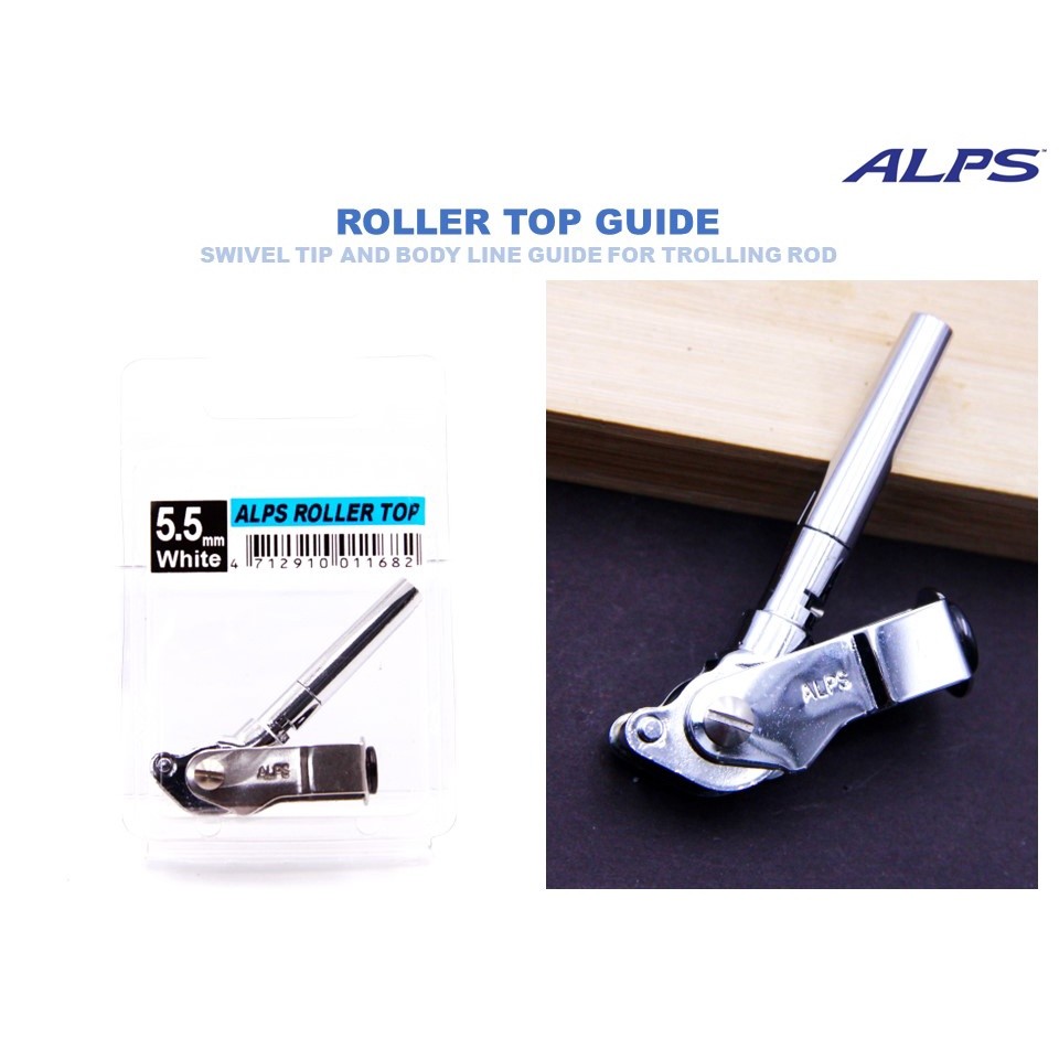 ALPS ROLLER TOP (สีเงิน), SWIVEL TIP ROLLER GUIDE, SALTWATER BOAT ROD FISHING ROD GUIDE