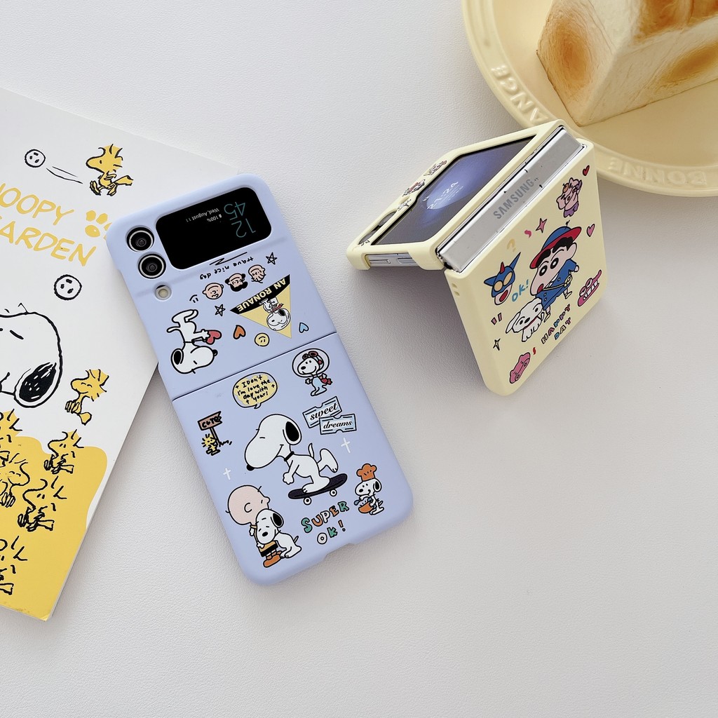 Fold Imdsoft TPU น่ารักการ์ตูนสําหรับ SAMSUNG Z Flip3 Flip4 Flip5 Flip6 กรณีสําหรับสาวกันกระแทกเลนส์ป้องกันกรณี HH-06