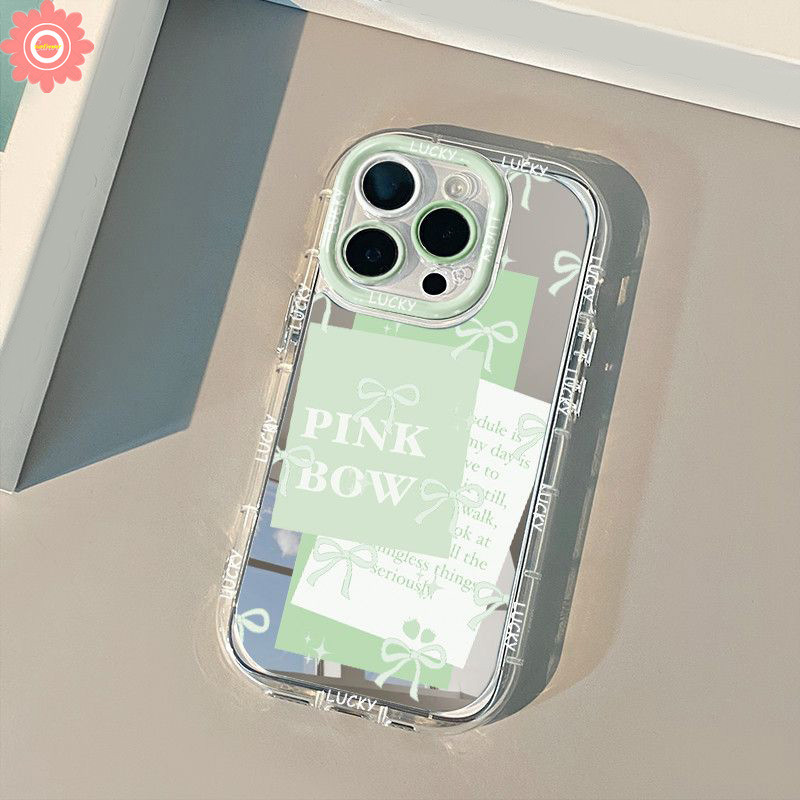 หรูหรา Make Up กระจกสําหรับ Infinix Smart 8Pro 8HD Pop 8 8Plus หมายเหตุ 40 ร้อน 40i 30i 9 Play 40 Pro Tecno Spark GO 2024 20C 20 Camon 20 Pro แฟชั่น Doodle น่ารัก Bow Knot นุ่ม