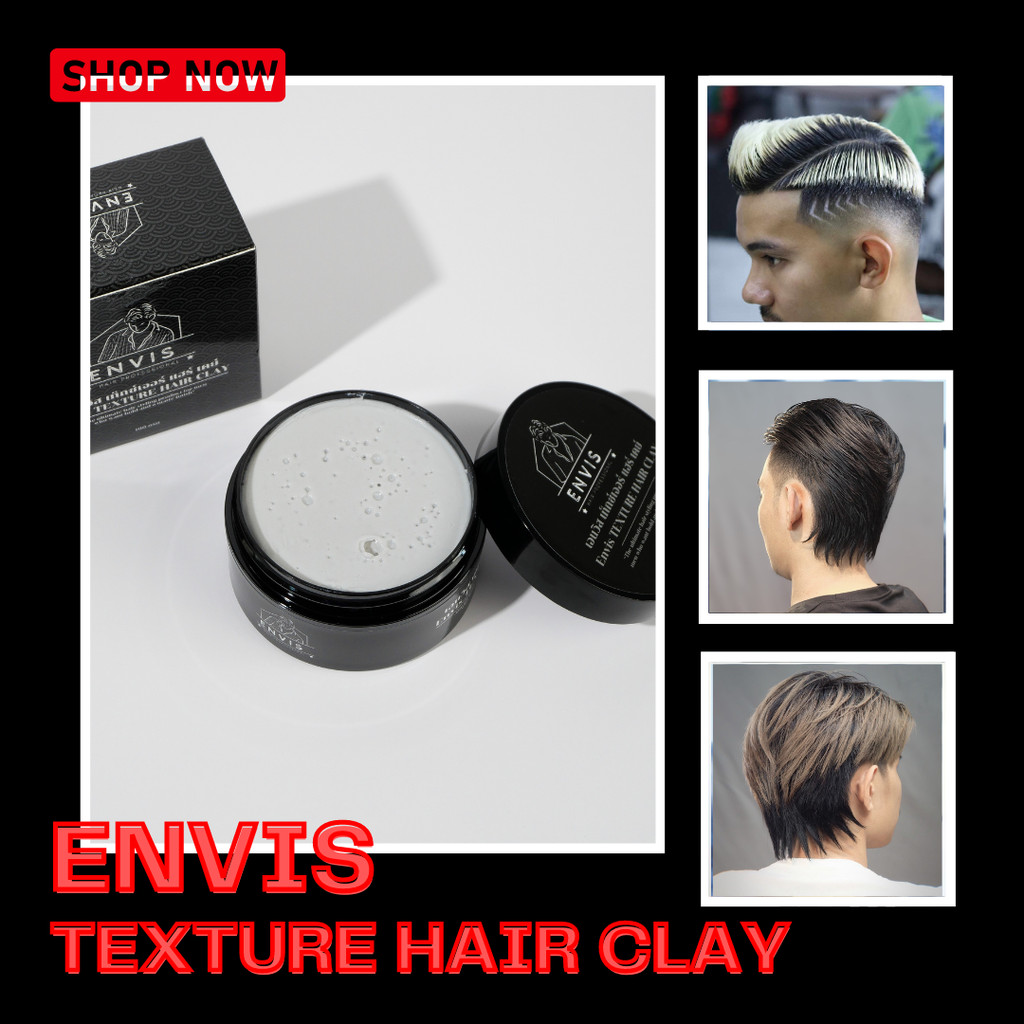 Envis Texture Hair Clay เป็นโพเมดที่เพิ่มส่วนผสมของเคลย์(โคลนภูเขาไฟ) ทำให้ผมดูหนาและมีน้ำหนัก ขนาด 80กรัม