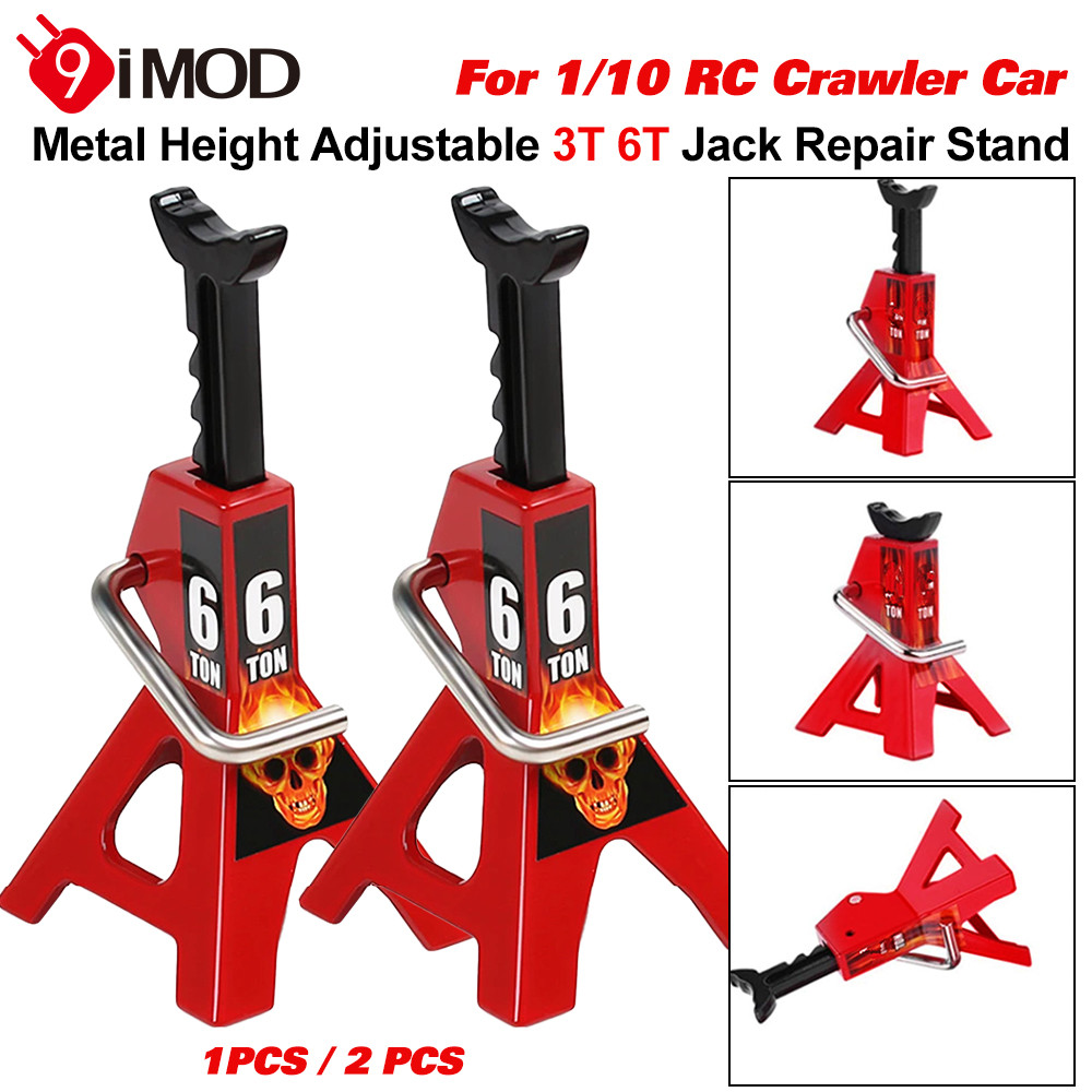 9imod RC รถแจ็คขาตั้ง 3T 6T โลหะปรับความสูง 1/2PCS สําหรับ 1/10 RC Crawler รถ TRX4 TRX6 Axial SCX10 