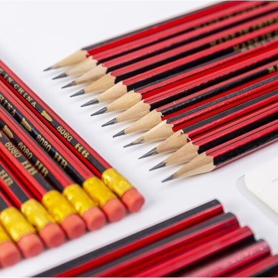 ชุดเครื่องเขียน ดินสอไม้ HB สีแดง สําหรับโรงเรียน สํานักงาน จํานวน 10/30/50 ชิ้น ต่อชุด