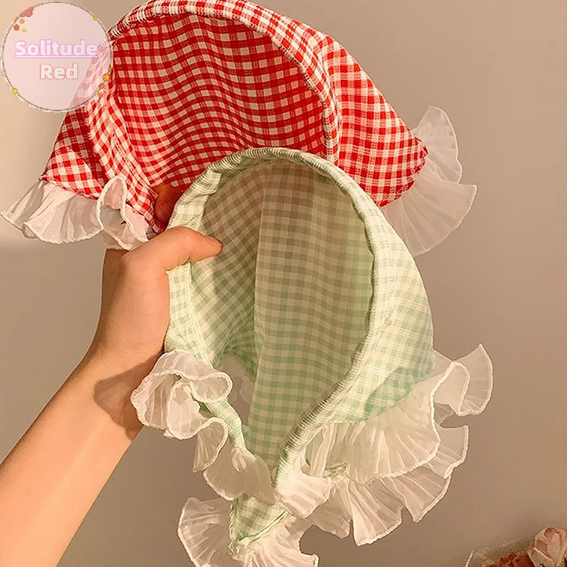 Solitudered สไตล์ลูกไม้ผ้าพันคอผู้หญิง Retro สามเหลี่ยมผมวง Headscarf หมวก Travel Photo Turban Accessorie TH