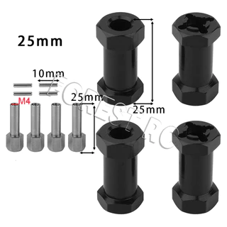 4x 1/10 อลูมิเนียม 12 มม.ล้อ Hex Hub 15/20/25 มม.ขยาย Coupler Adaptor สําหรับ RC Crawler รถอะไหล่ AXIAL AX10 SCX10 D90 CC01 F350