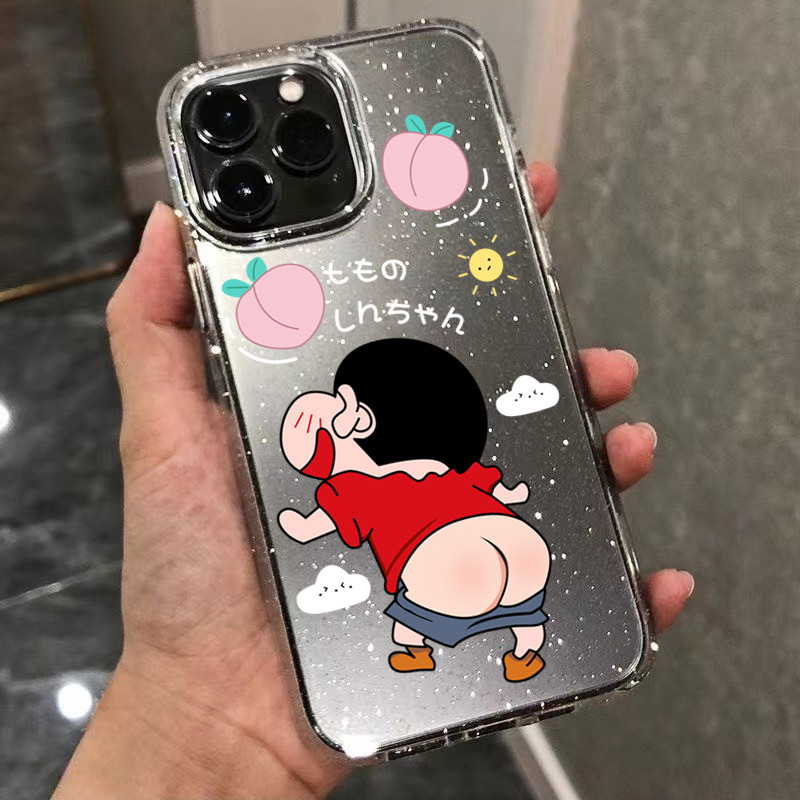 เคสไอโฟน 13 TPU นิ่มกันกระแทก เคสโทรศัพท์ เคสไอโฟน 11 12 14 15 13 Pro Max XR XS X 7 8P เครยอนชินจัง - รูปที่ 2