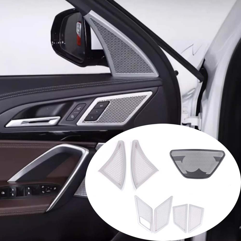รถ Dashboard ลําโพงสุทธิคอลัมน์ลําโพงตกแต่งสติกเกอร์ Fit สําหรับ BMW X1 U11 2023-2024 Auto อุปกรณ์ตก