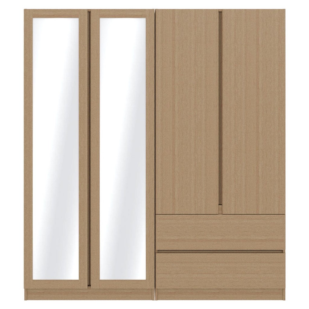 Koncept Furniture ตู้เสื้อผ้าบานเปิด รุ่น Timbur สีแคชชูโอ๊ค (180x56x200 ซม.)  แบรนด์ KONCEPT FURNITURE