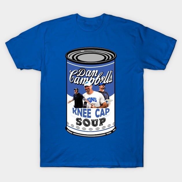 [COD]เสื้อยืด Detroit Lions Dan Campbell's Kneecap Soup T-Shirtไซส์ใหญ่ oversize วินเทจ สีขาว