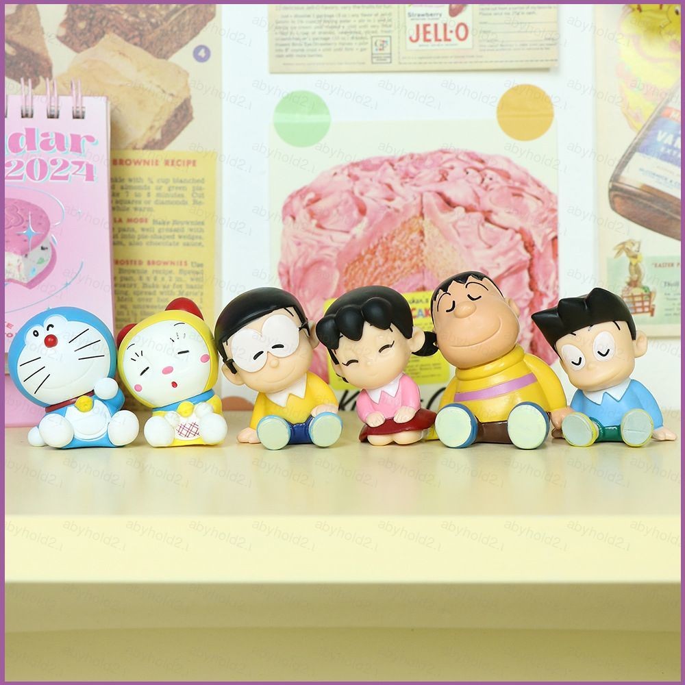 Yb 6 ชิ้น Doraemon Action Figure Noramyaako Big G Nobita Nobi Shizuka Minamoto Honekawa Suneo ตุ๊กตาตกแต่งรถ