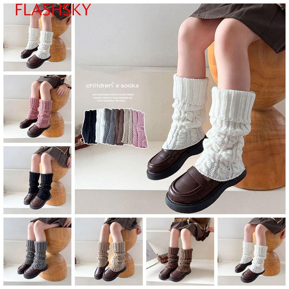 Flashsky เครื่องอุ่นขาบิดสําหรับเด็ก, ฝาครอบขาถัก JK สไตล์ญี่ปุ่น, Kawaii Harajuku Lolitas ถุงเท้าขาทําด้วยผ้าขนสัตว์ Baby