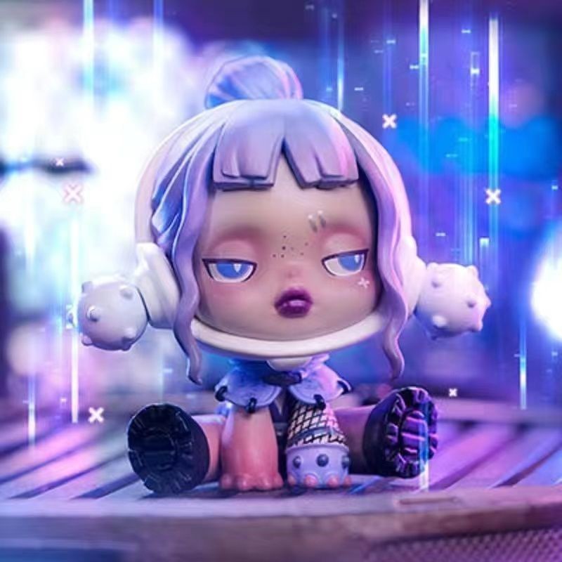 ของแท้ POPMART SKULLPANDA Night City Series รูป Mystery Box เครื่องประดับเล่นอินเทรนด์