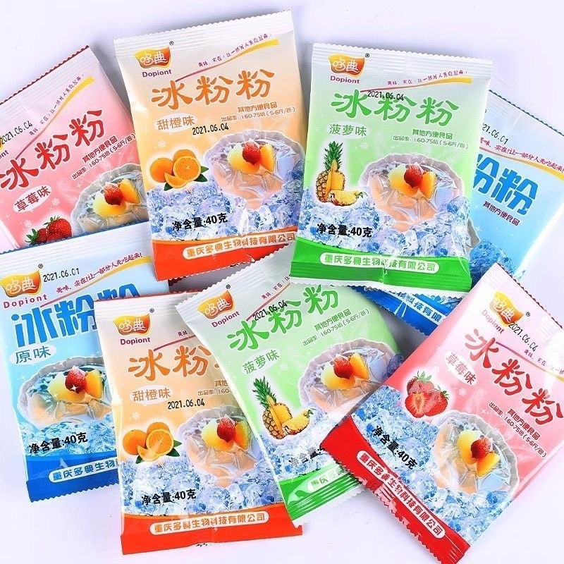 ใหม่ ปิงเฟิ่น ผงวุ้น รสผลไม้ เยลลี่ 40g/ห่อ ผงเยลลี่สำเร็จรูป ทำง่าย เนื้อนุ่มละมุน ทำทานเอง เติมหวานได้ตามชอบ รสอร่อย