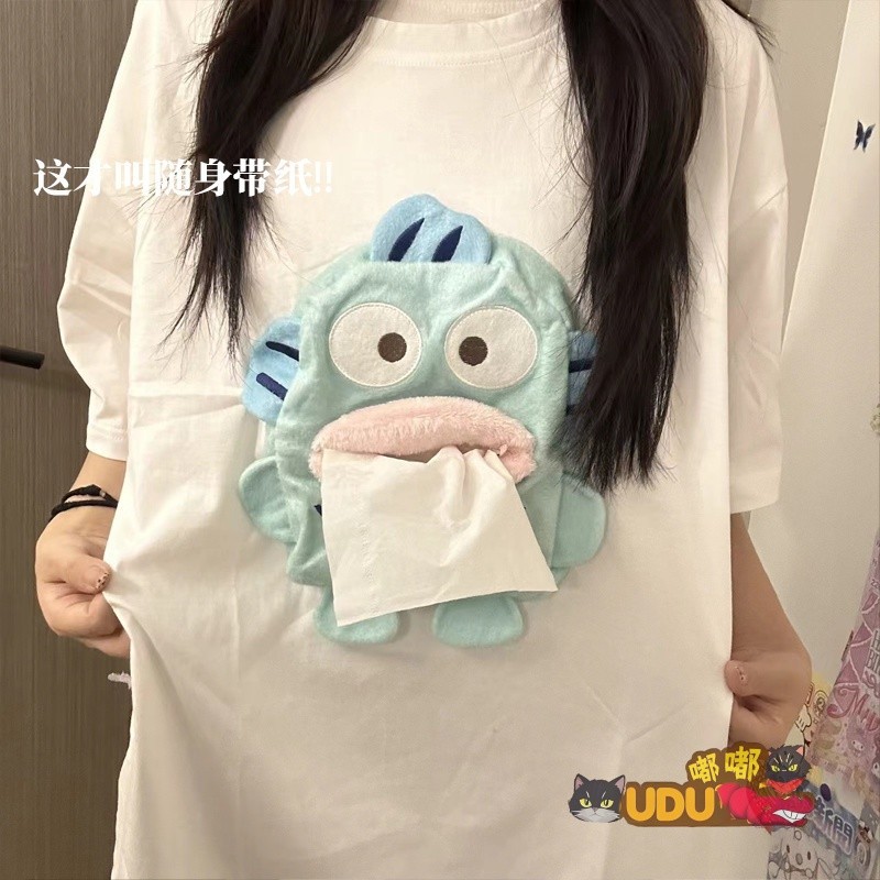 สินค้าขายร้อน กระดาษวาดสนุกเสื้อยืดปลาการ์ตูนสร้างสรรค์กระดาษทิชชู่น่าเกลียดแขนสั้นจมูกตลกเสื้อยืดใบ้ทิชชู่ใบ้แขนสั้นเสื้อผ้าตลกคู่แขนสั้นตลกแขนสั้น