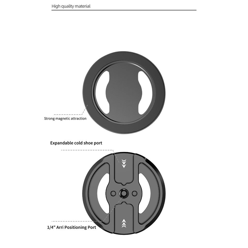 Feichao สําหรับ iPhone 15/14/13/12 Series ฐานแม่เหล็กพร้อม Arri Hole/รองเท้าเย็นสําหรับ Magsafe ถึง 1/4-20 Arri หลุม