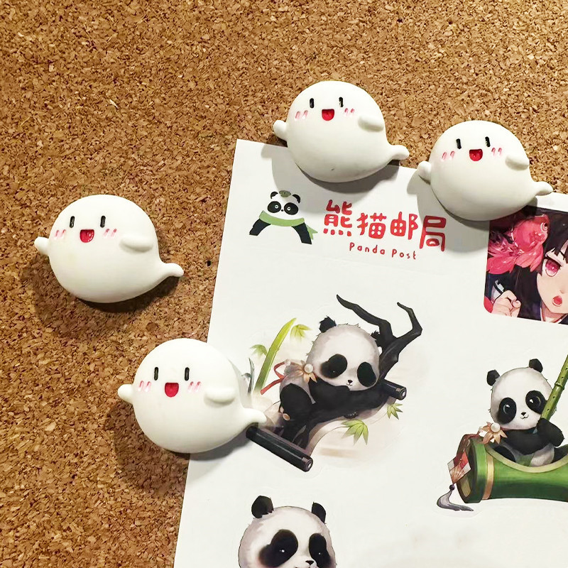 [กระดานสักหลาด/หมุดกระดานไม้ก๊อก] ผีน่ารัก Xiaobai บุคลิกภาพการตกแต่งที่สร้างสรรค์การศึกษาปฐมวัยกระดานข้อความแก้ไขหัวใหญ่
