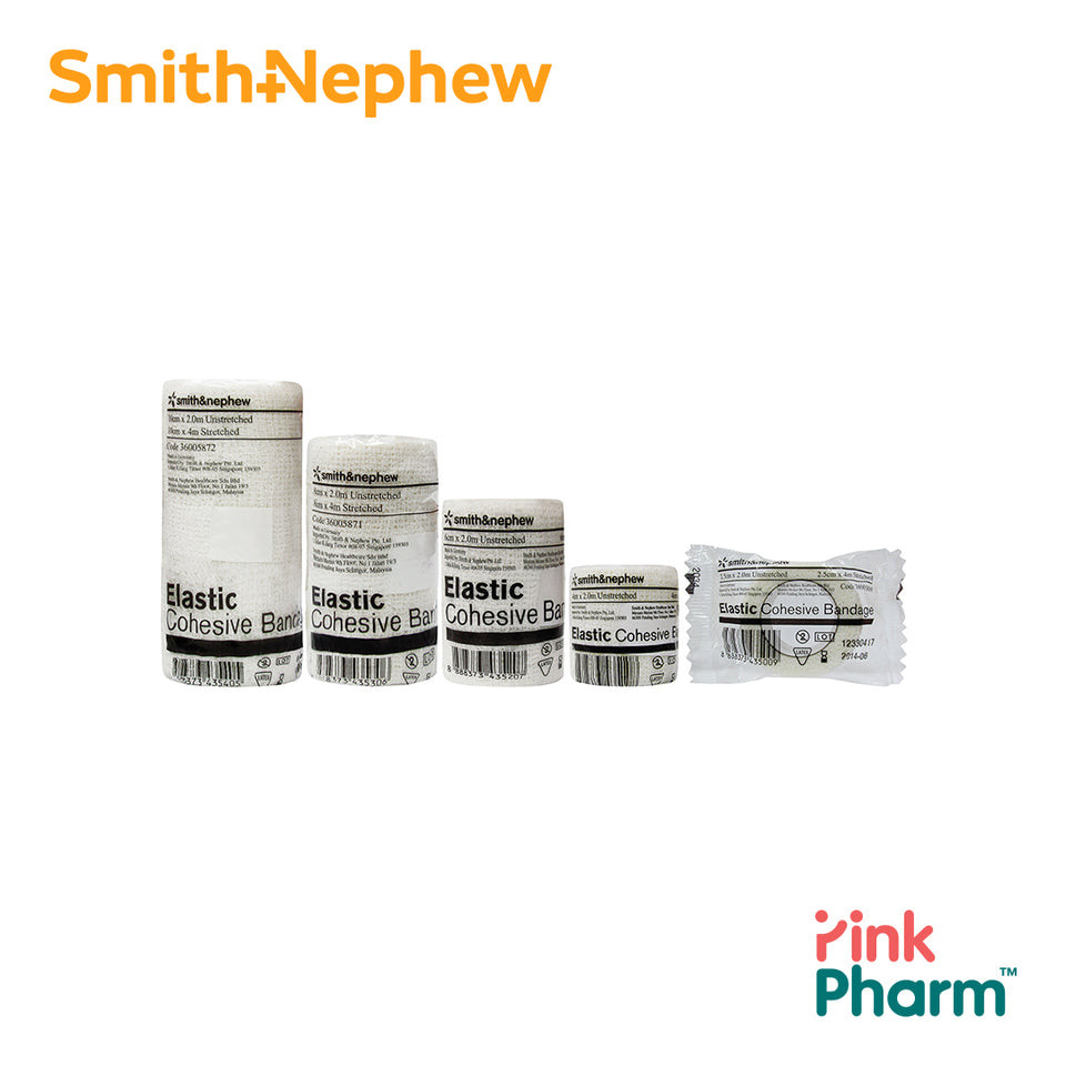 Smith&Nephew Elastic Cohesive Bandage อีลาสติก โคฮีซีฟ แบนด์เดจ ผ้าพันแผลมีกาวในตัว ขนาด 6ซม x 2ม.