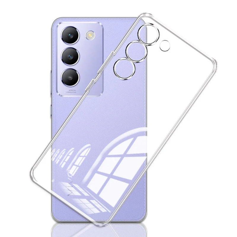 สําหรับvivo Y100 5G V2327 นุ่มซิลิโคนใสยืดหยุ่นกันกระแทกTPU CoverผิวเหลืองคริสตัลClear Jellyกรณี