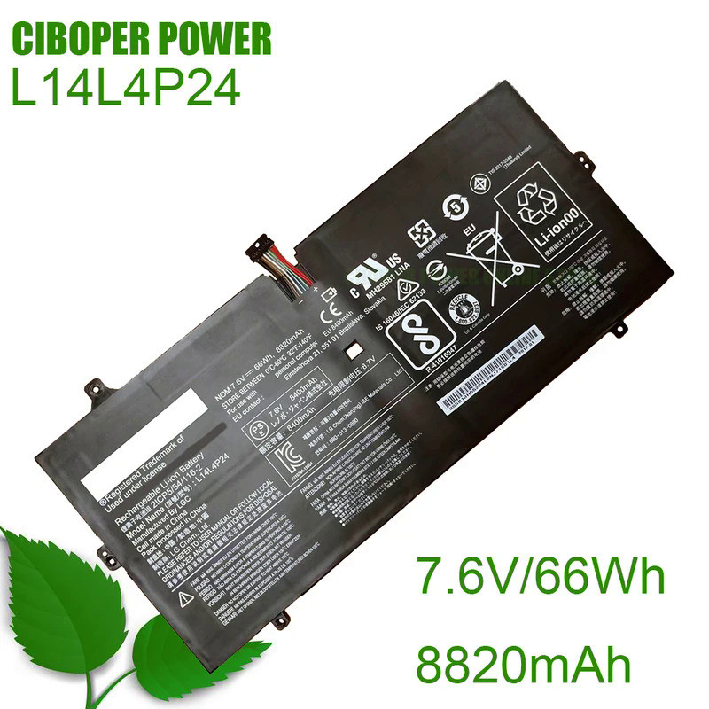 CP Genuine Laptop Battery L14L4P24 /L14M4P24 7.6V/8820mAh/66WH For YOGA 4 PRO 900 900-13ISK 900-IFI 
