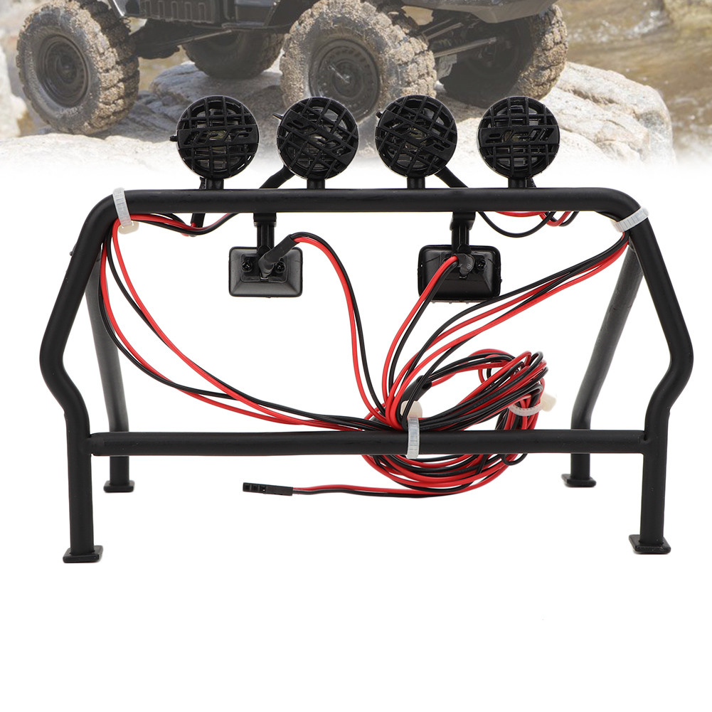 กรงม้วนโลหะ RC Car 6 ไฟ LED Fit Axial 4WD