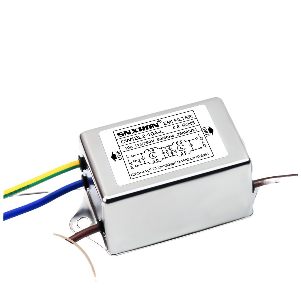 อุปกรณ์การแพทย์ EMI Power Filter CW1BL2-6/10A AC Dual-Stage พร้อมสาย 220v เสียงป้องกันการรบกวน