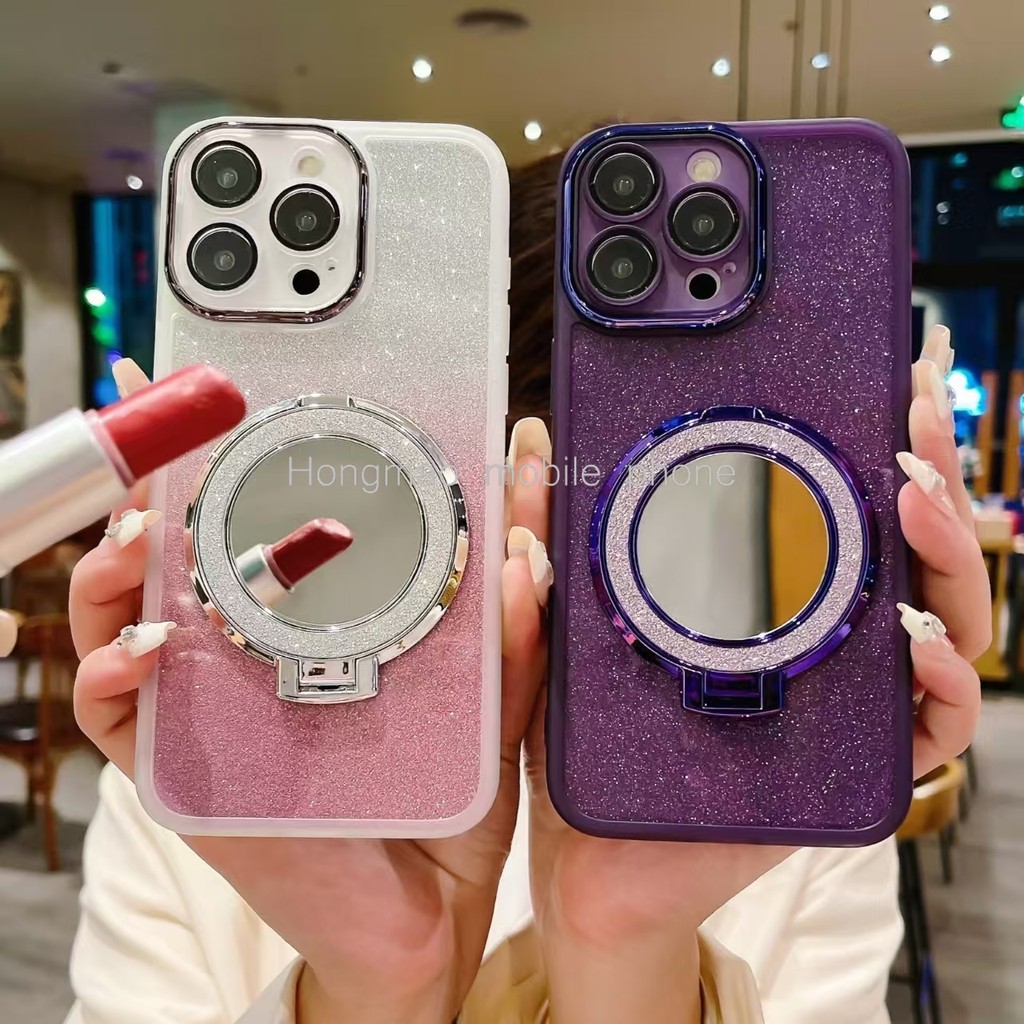 ปลอกสําหรับoppo A60 A55 A59 A79 A98 F11 Reno 2Z 2F 7 7Z 8 8Z 10 11 11F 12F Pro + 4G 5Gโทรศัพท์มือถือกล้องป้องกันกรณีกระจกแต่งหน้าวงเล็บแม่เหล็ก