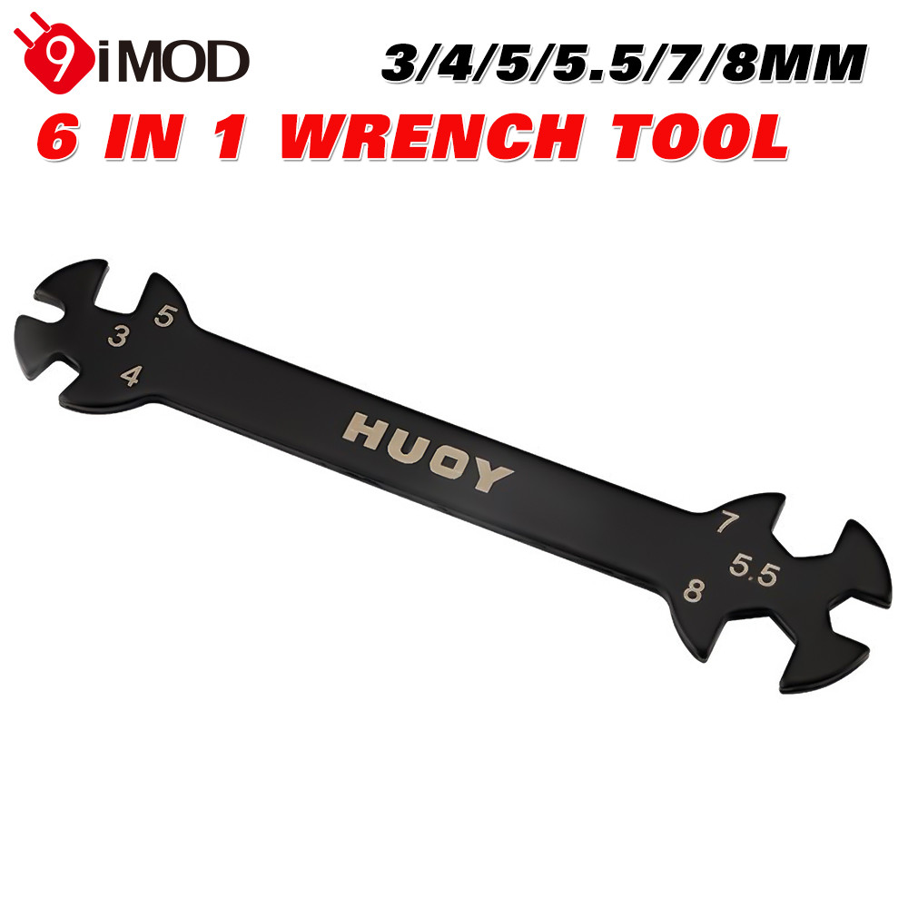 9imod มัลติฟังก์ชั่น 6 in1 ประแจซ่อม 3/4/5/5.5/7/8 มม.Buckle และ Nut Spanner เครื่องมือสําหรับ RC Drone รถเรือ Off-road รถ